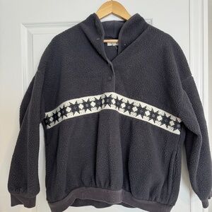 Madewell fleece pull over, size small